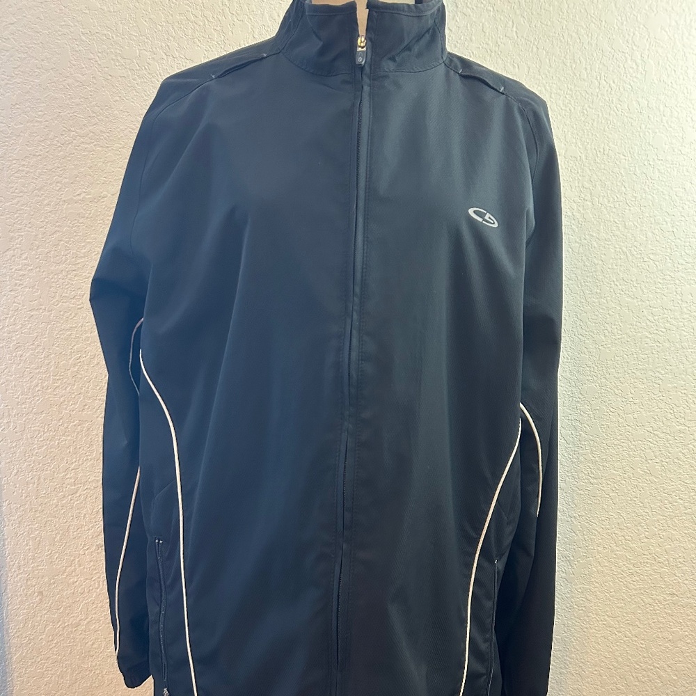 Men's Champion Black Zipper Jacket w/‎ Zipper Pockets | Size L
